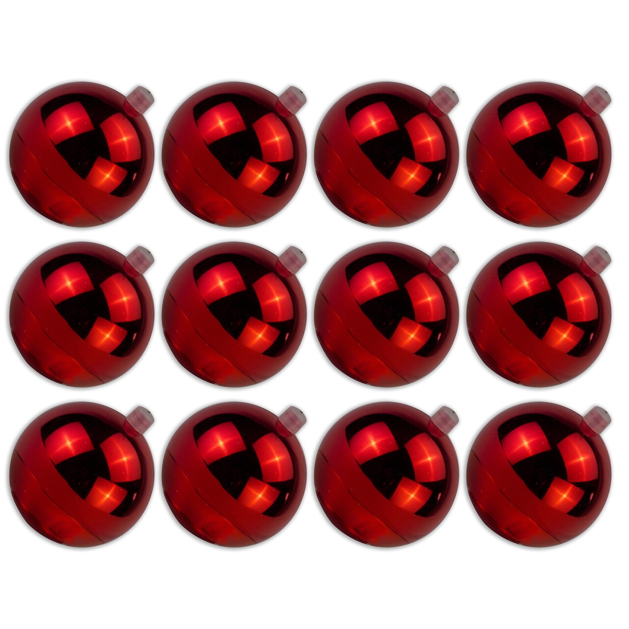 12 Pack 60mm 2.5" Shiny Red Ball Ornament with Wire and UV Coating